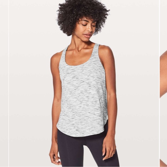 Lululemon Free To Be Serene Tank Tiger Space Dye Black White / Deep Coal size 6 - Picture 3 of 8